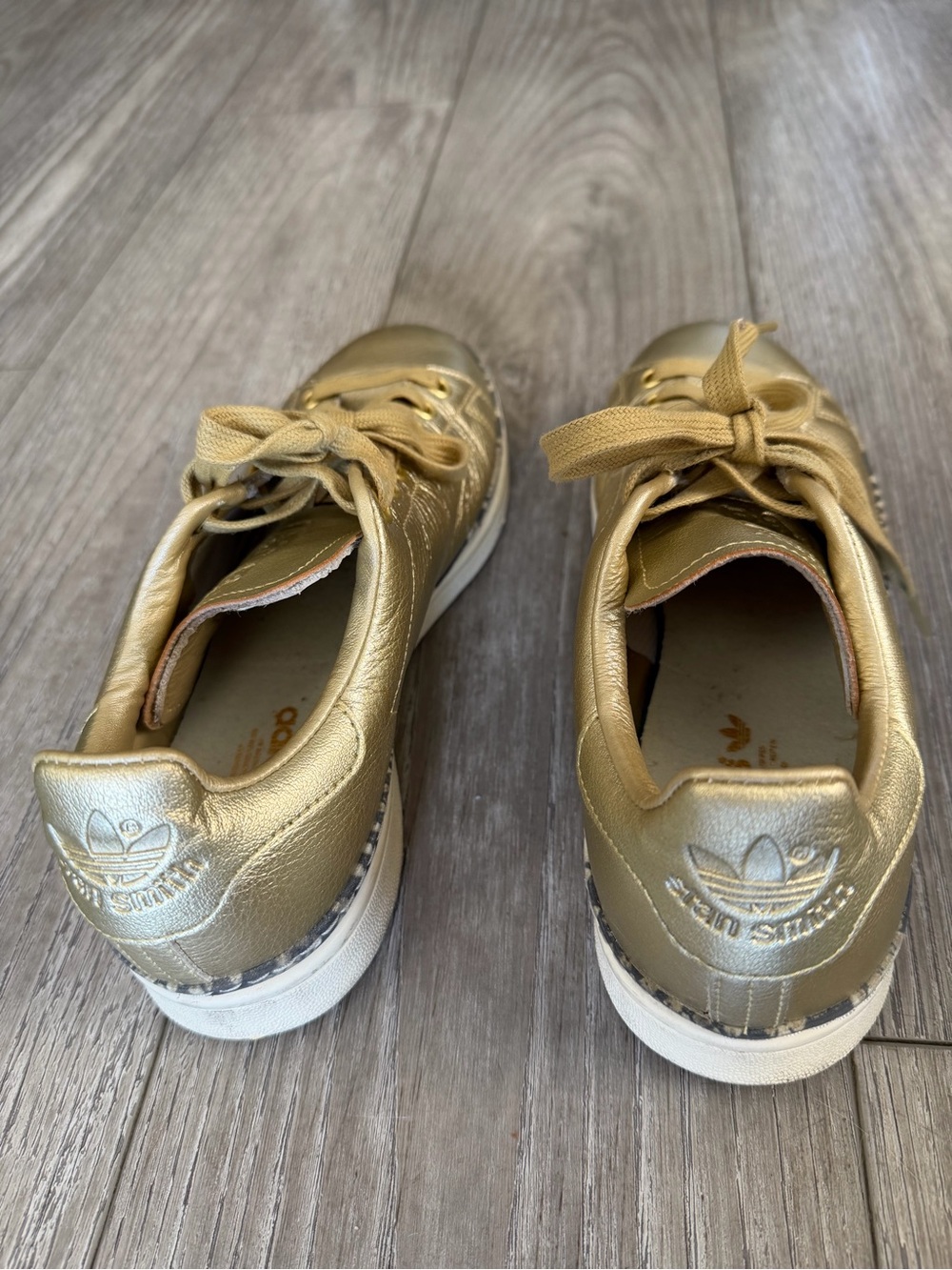 adidas Stan Smith New Bold Gold Metallic Snake Womens 7.5 F34120 Sneakers - Picture 3 of 8
